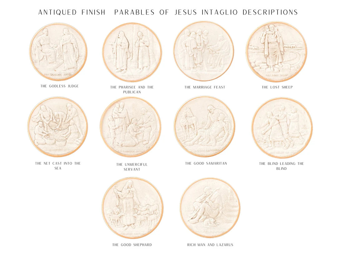 Antiqued Finish | Plaster Intaglios | Parables of Jesus Intaglios | Gems Medallions | Home Decor ... | Etsy (US)