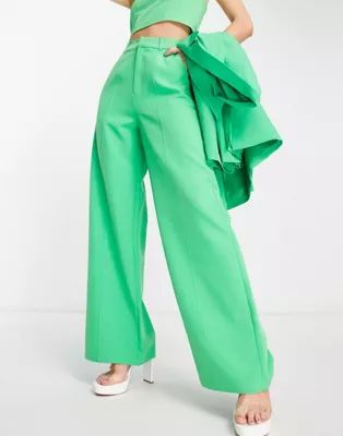 Extro & Vert super wide leg pants in bold green | ASOS (Global)