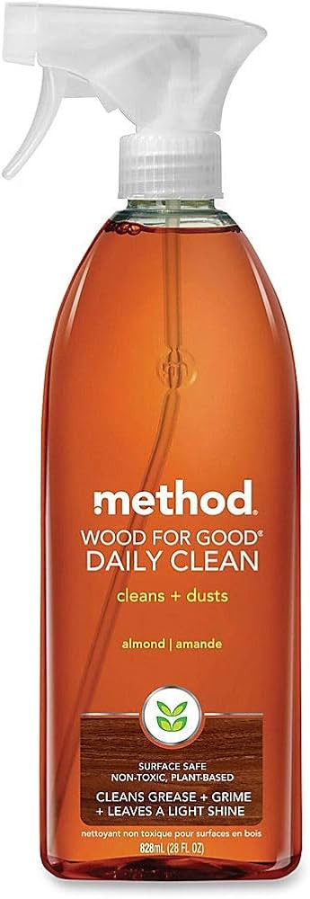 Method Daily Wood Cleaner, Almond, Plant-Based Formula That Cleans Shelves, Tables and Other Wood... | Amazon (US)