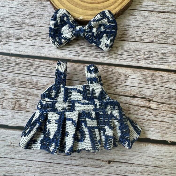 (Clothes Only) 17cm Small Fragrance Elegant Strap Skirt Set | SHEIN