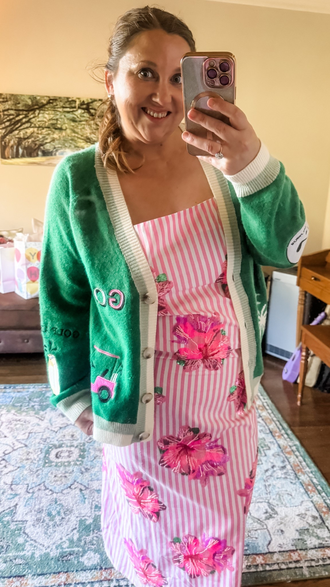 Happy Masters Week everyone… Headed to see the Azaleas 🌺 in GA ! 

#themasters @queenofsparkles #golf #parteetime #partee #pga #augustanational #augusta 

#LTKSeasonal #LTKMidsize