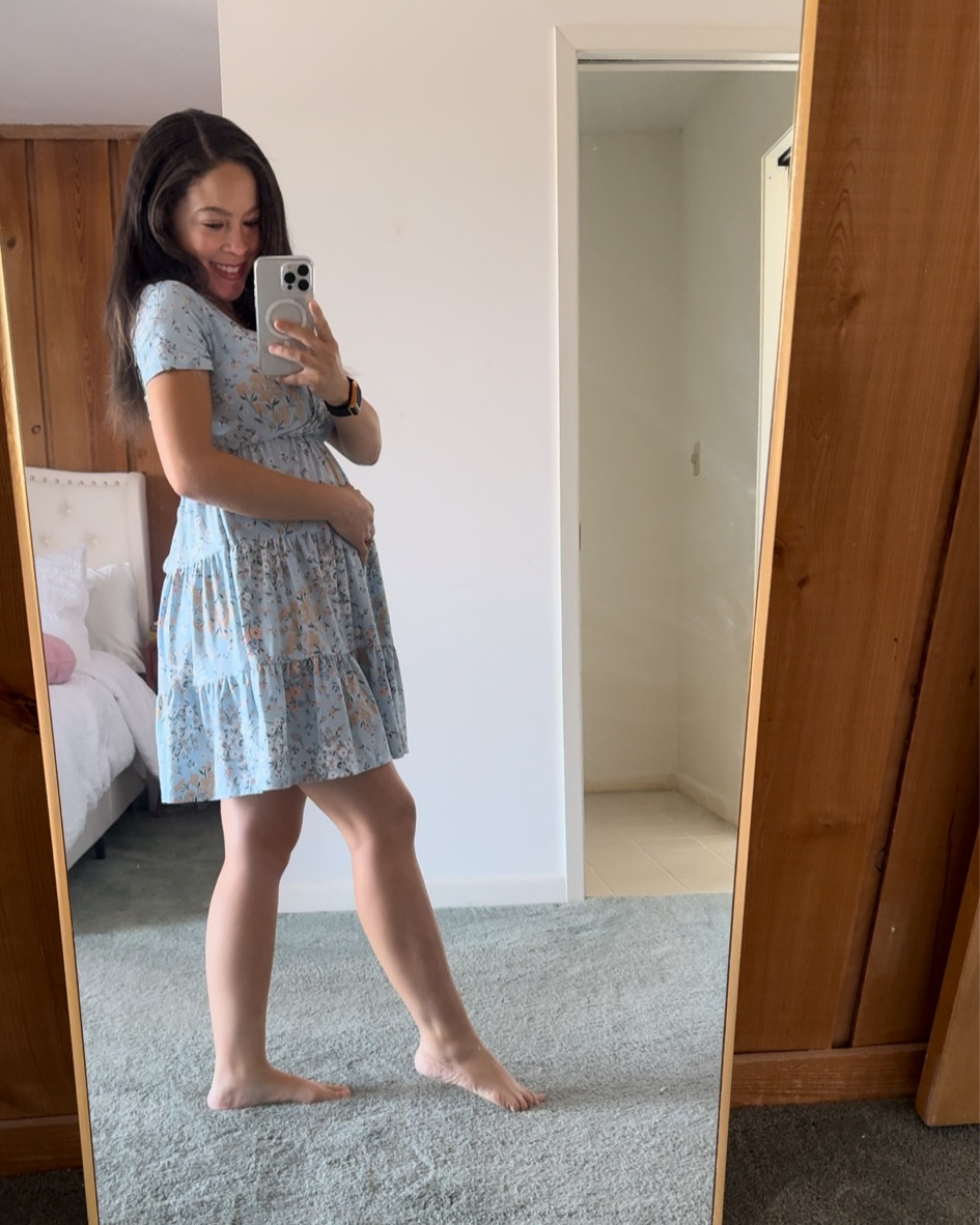 This little dress is so comfy and soft! I will wear it to church or brunch or even just around the house. It’s not a maternity dress so I can wear after the baby is born too! From Walmart it was only $12! I’m wearing an XS and I’m 5’0 🩷🩵

#LTKbaby #LTKbump #LTKfindsunder50