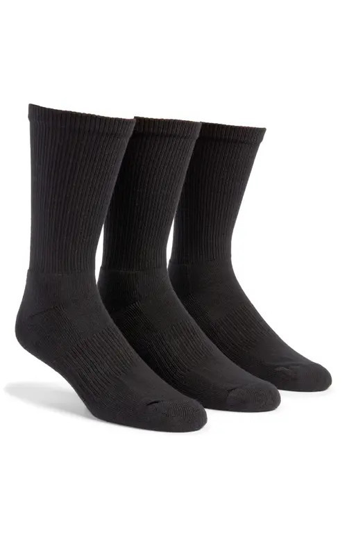 Nordstrom 3-Pack Everyday Cotton Blend Crew Socks in Black at Nordstrom | Nordstrom