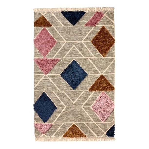 Diamond Aztec Tufted Flat Weave Area Rug 5"x8" by Drew Barrymore Flower Home | Walmart (US)