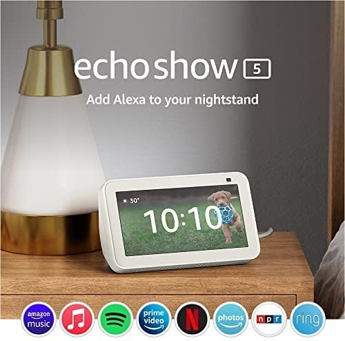 Echo Show 5 (2nd Gen, 2021 release) | Smart display with Alexa and 2 MP camera | Glacier White | Amazon (US)