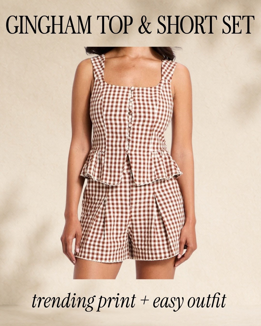 Gingham matching short and top set size xs 
Summer matching set