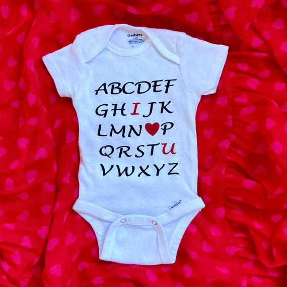 I Love You Alphabet Onesie® Bodysuit  I Love You Bodysuit  | Etsy | Etsy (US)
