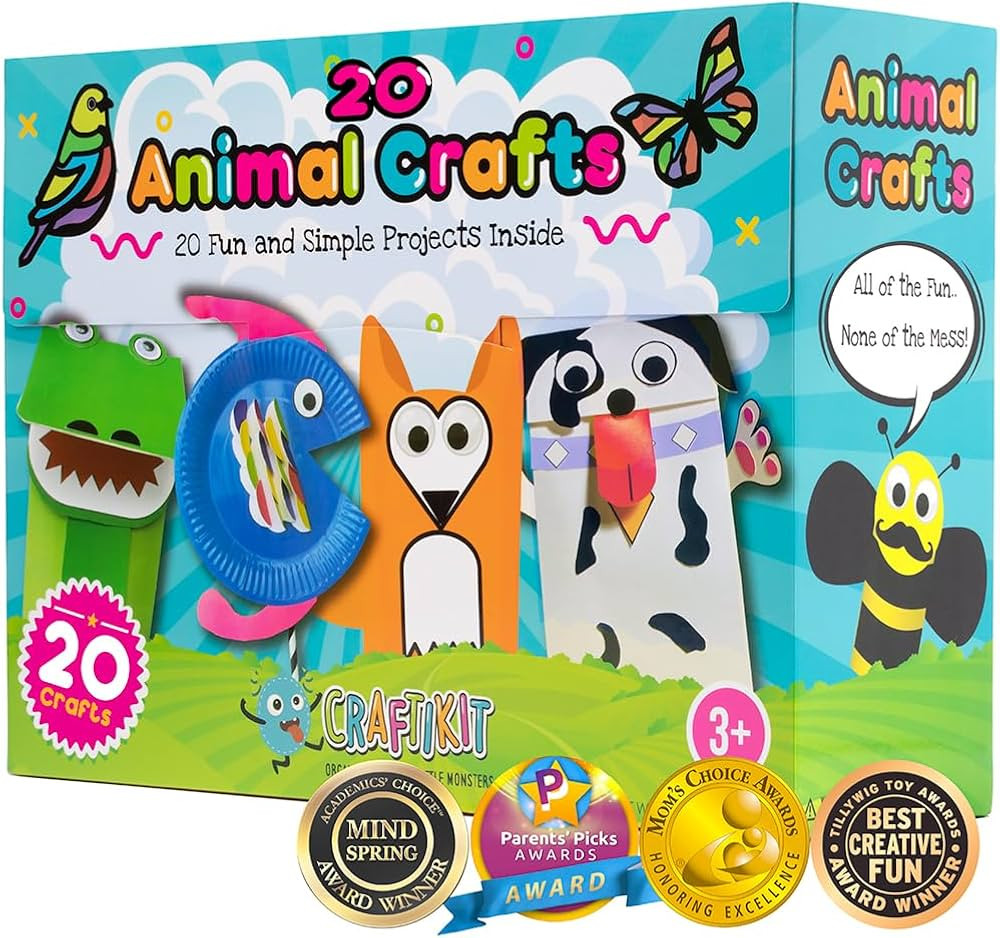 Craftikit® 20 Award-Winning Animal Toddler Arts and Crafts for Kids Ages 3-10 Years, All-Inclusi... | Amazon (US)