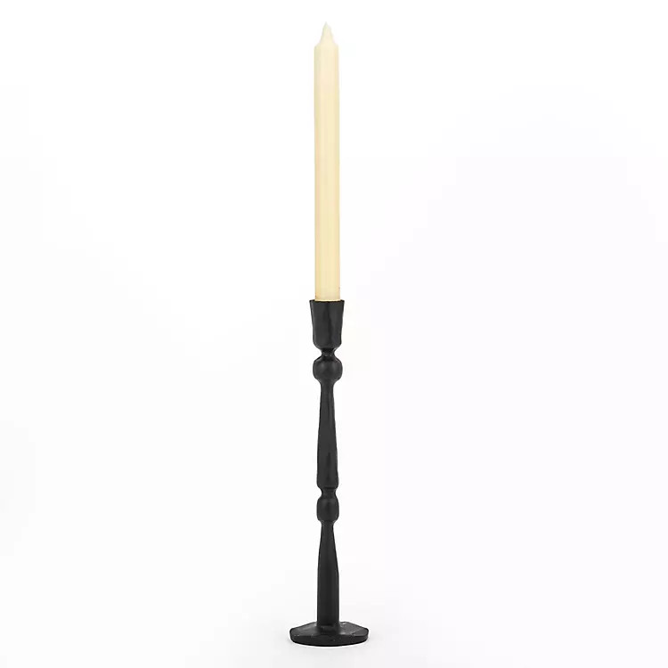 Ezra Black Iron Taper Candle Holder, 11 in. | Kirklands