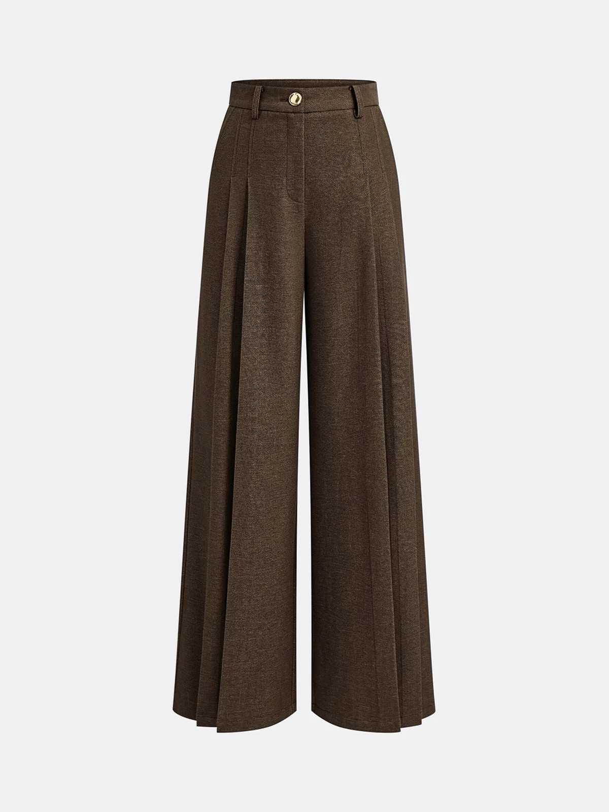 Mid-Waisted Pleated Wide-Leg Pants | Commense