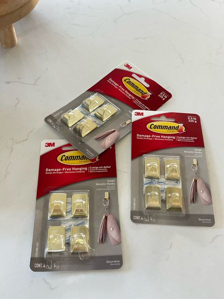 gold command hooks for stockings or mini wreaths
