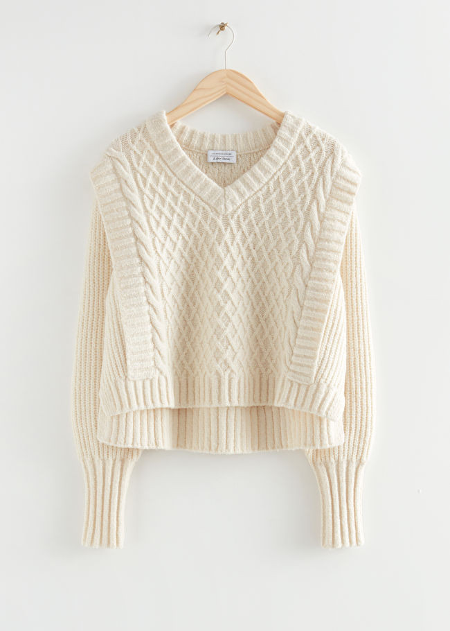 Layered Cable Knit Sweater | & Other Stories US