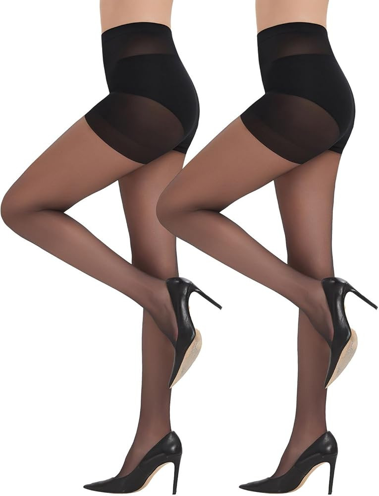 Citystl 2 Pack Silky Tights for Women, Non Rip Sheer Tights - Control Top Pantyhose for Flawless ... | Amazon (US)