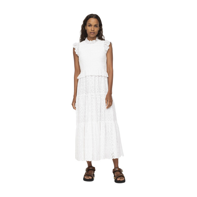 Sea Women's Ingrid Midi Dress (White, One Size) Maisonette | Maisonette