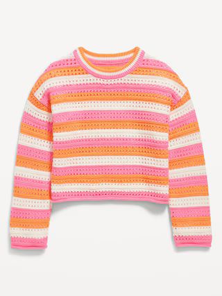 Striped Crochet-Knit Sweater for Girls$21.99$34.9930% Off! Price as marked.1 Rating Image of 5 st... | Old Navy (US)