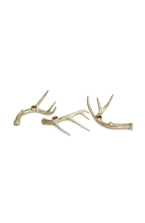 BEATRIZ BALL Collection WESTERN Antler Candlestick Set of 3 in Gold at Nordstrom | Nordstrom