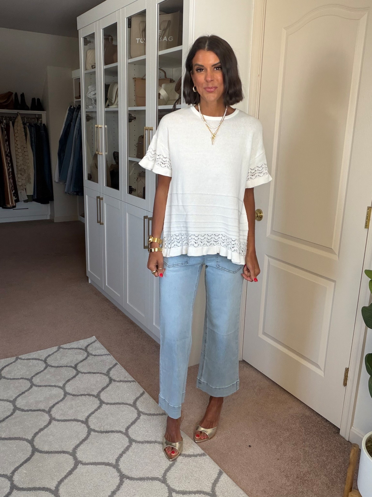 Size small in sweater size 2 in jeans 

#LTKSeasonal