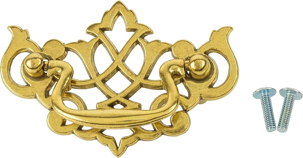 Queen Anne Chippendale Satin Brass Drawer Bail Pull | Centers: 2-1/2" | Handle for Antique Cabine... | Amazon (US)