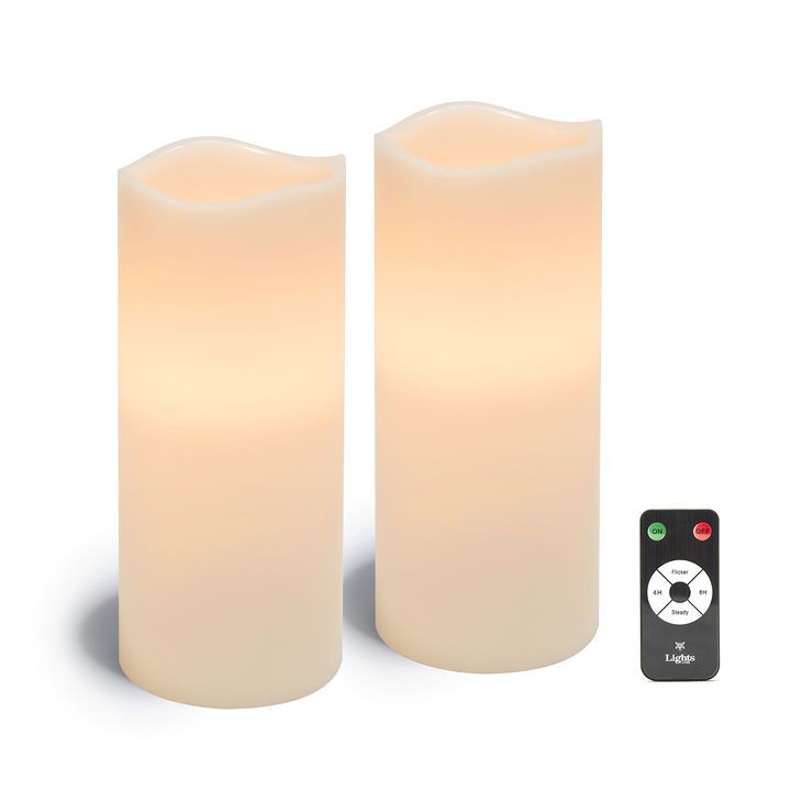 Signature 4" x 10" White Candles, Set of Two | Lights.com