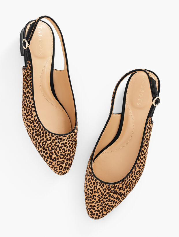 Edison Slingback Flats - Leopard Calf Hair | Talbots