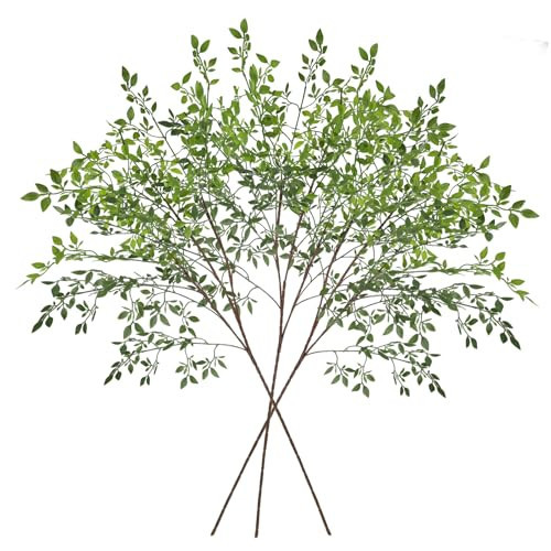 Faux Greenery Stems, 3PCS 43" Artificial Green Stems for Vase, Bendable Fake Plant Leaves Nandina Branches for Centerpieces Table Office Home Decor | Amazon (CA)