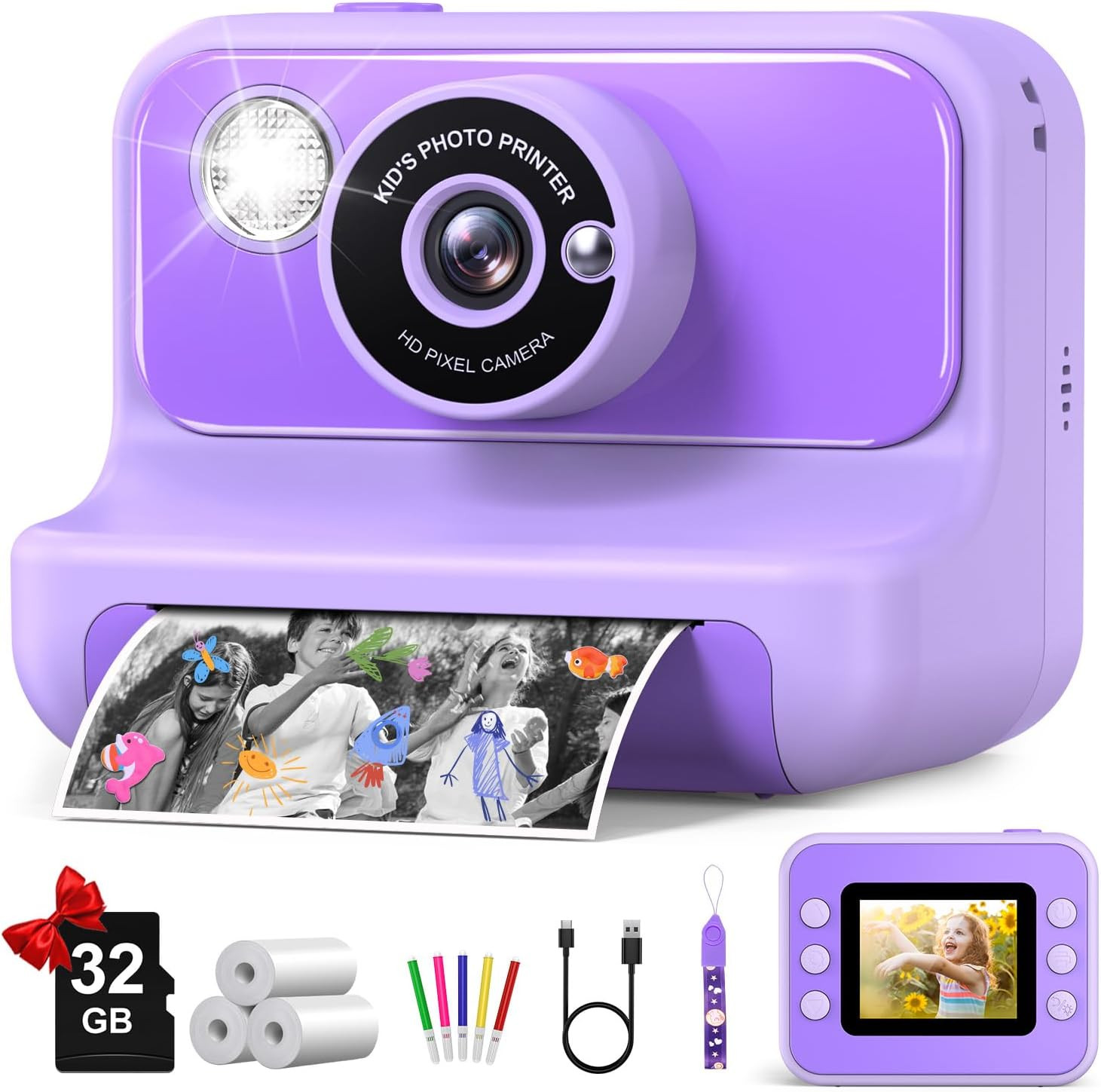 Kids Camera Instant Print, Christmas Birthday Gifts for Girls and Boys | Amazon (US)