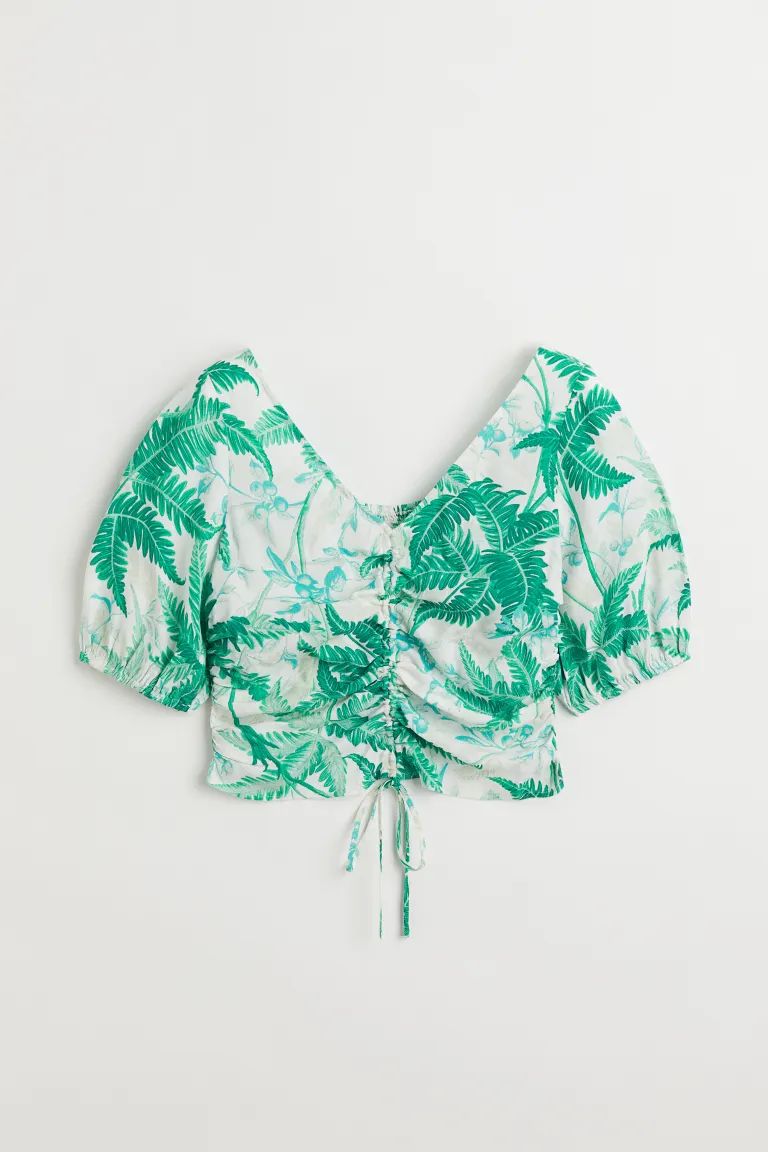 V-neck Drawstring Blouse | H&M (US)