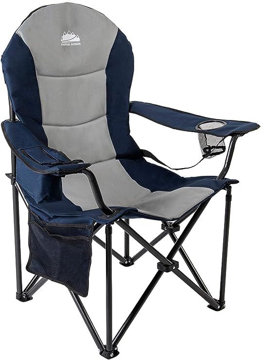 Coastrail Outdoor Padded Camping Chair with Lumbar Back Support, Oversized Heavy Duty Lawn Chair ... | Amazon (US)