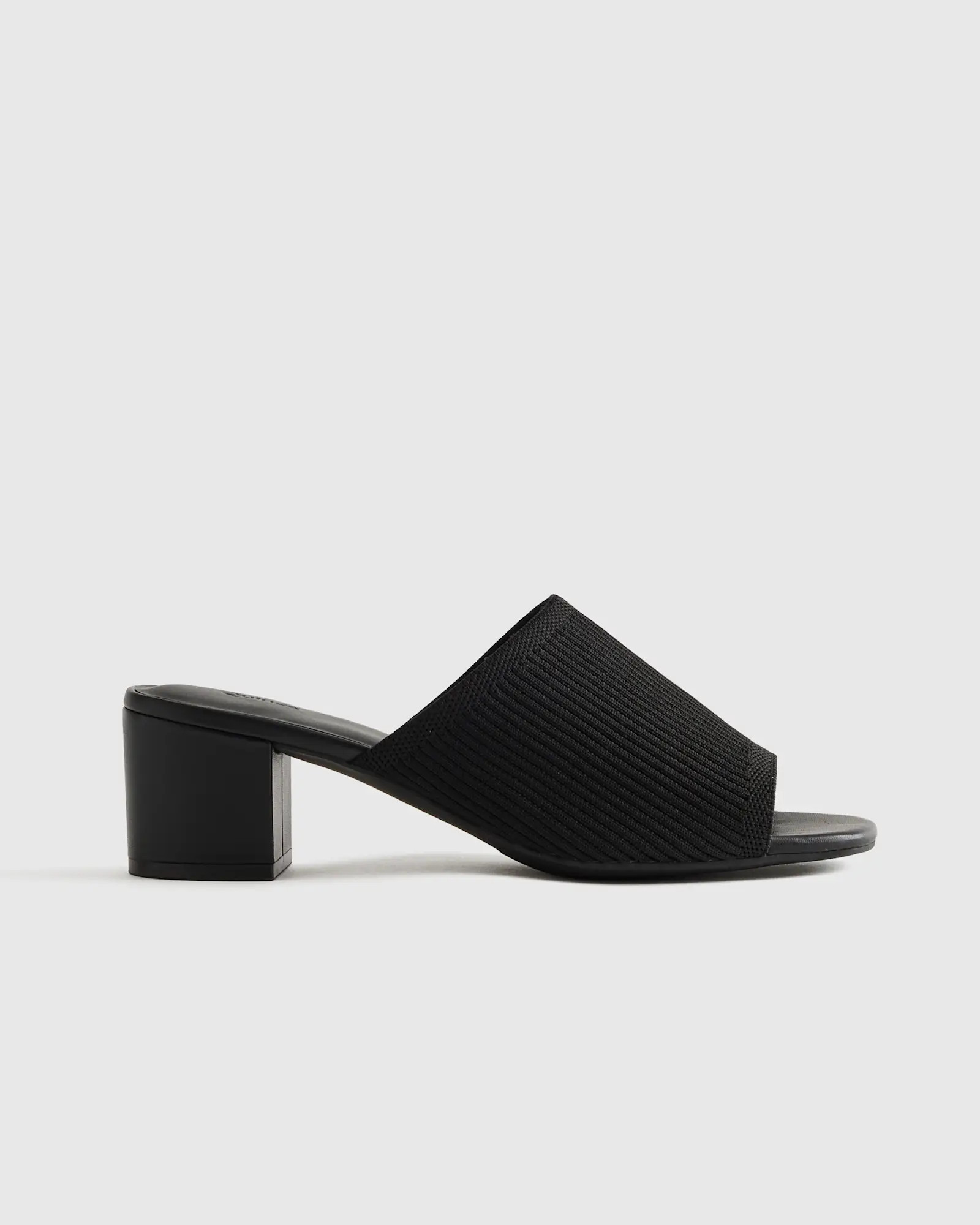 Italian Leather & Eco Knit Heeled Mule | Quince