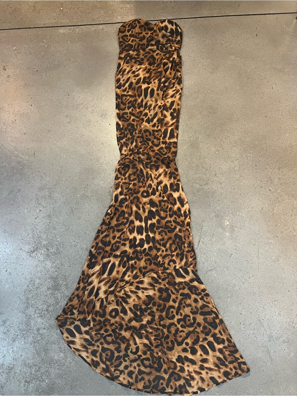 Strapless Leopard Print Mermaid Dress - Brown | Poshmark