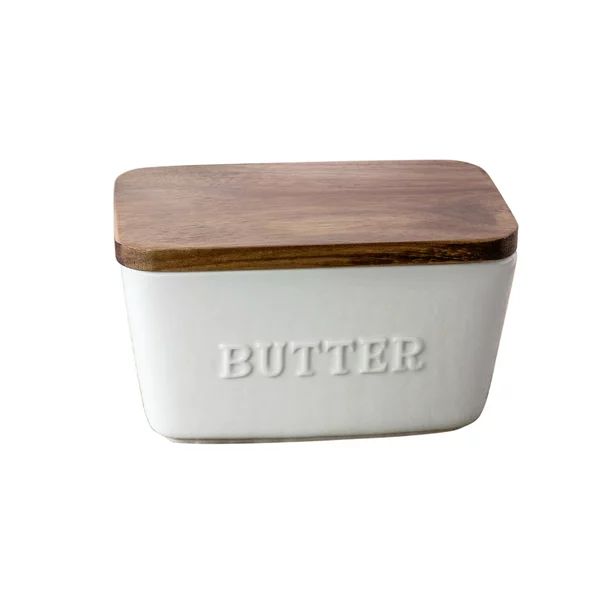 Better Homes & Gardens Porcelain Embossed Butter Dish - Walmart.com | Walmart (US)