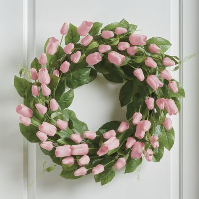 Flowering Tulip Wreath | Grandin Road | Grandin Road