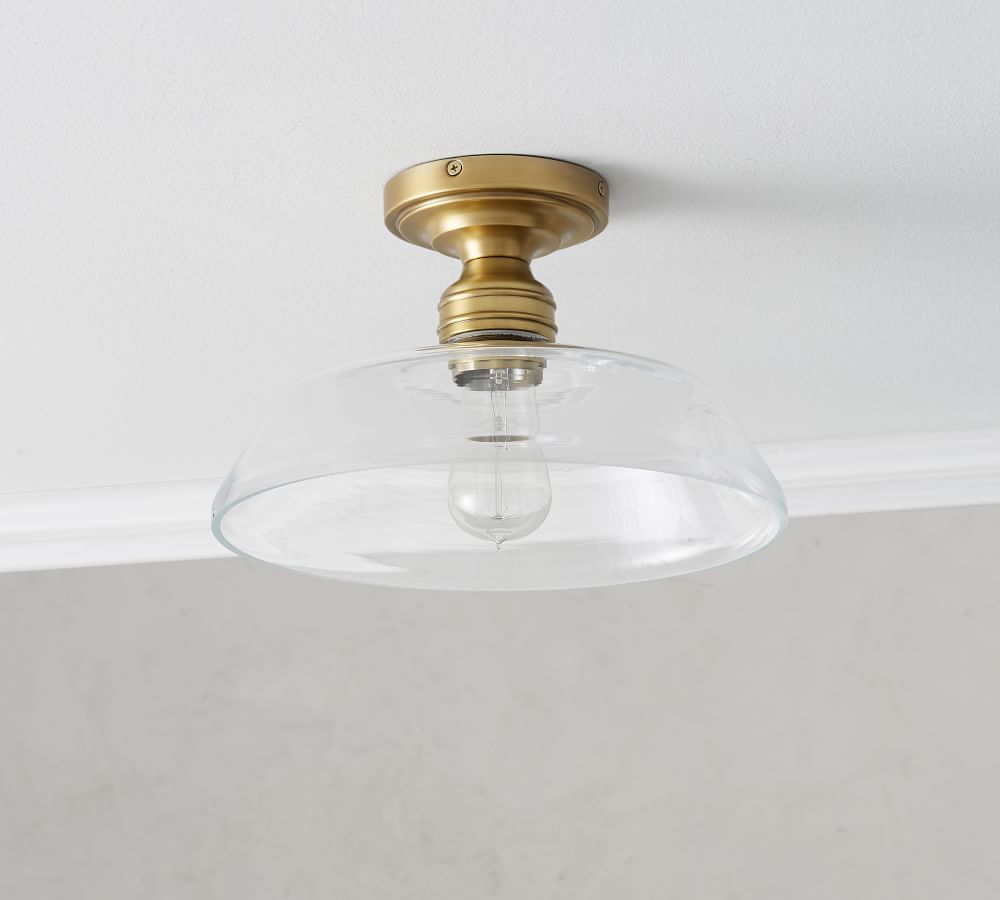 Farmhouse Glass Flush Mount | Pottery Barn (US)