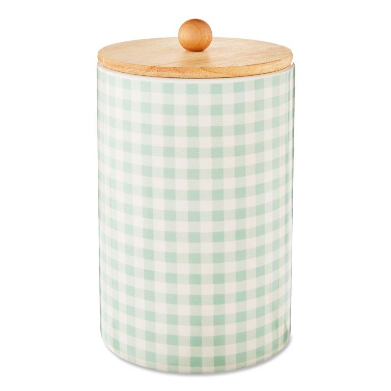 Way To Celebrate Green Grid Ceramic Jar, 7.5" | Walmart (US)