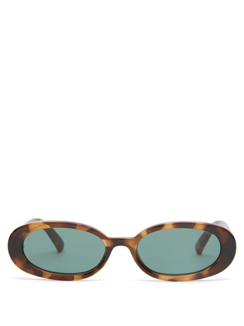 Le Specs - Outta Love Oval Tortoiseshell-acetate Sunglasses - Womens - Brown | Matches (US)