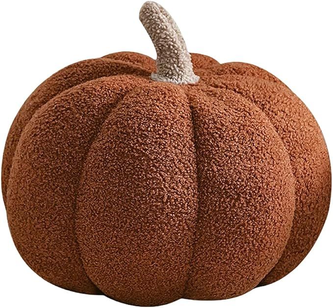 Srutirbo Teddy Fleece Pumpkin Throw Pillows Cute 3D Shaped Cushion Halloween Home Decoration (14 ... | Amazon (US)