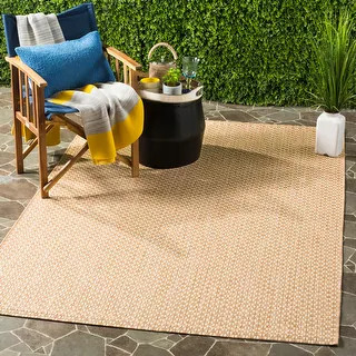 SAFAVIEH Courtyard Judi Indoor/ Outdoor Patio Backyard Rug - 8' x 10' - Natural/Cream | Bed Bath & Beyond