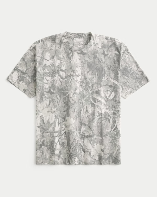 Men's Boxy Heavyweight Camo Crew T-Shirt | Men's Tops | HollisterCo.com | Hollister (US)
