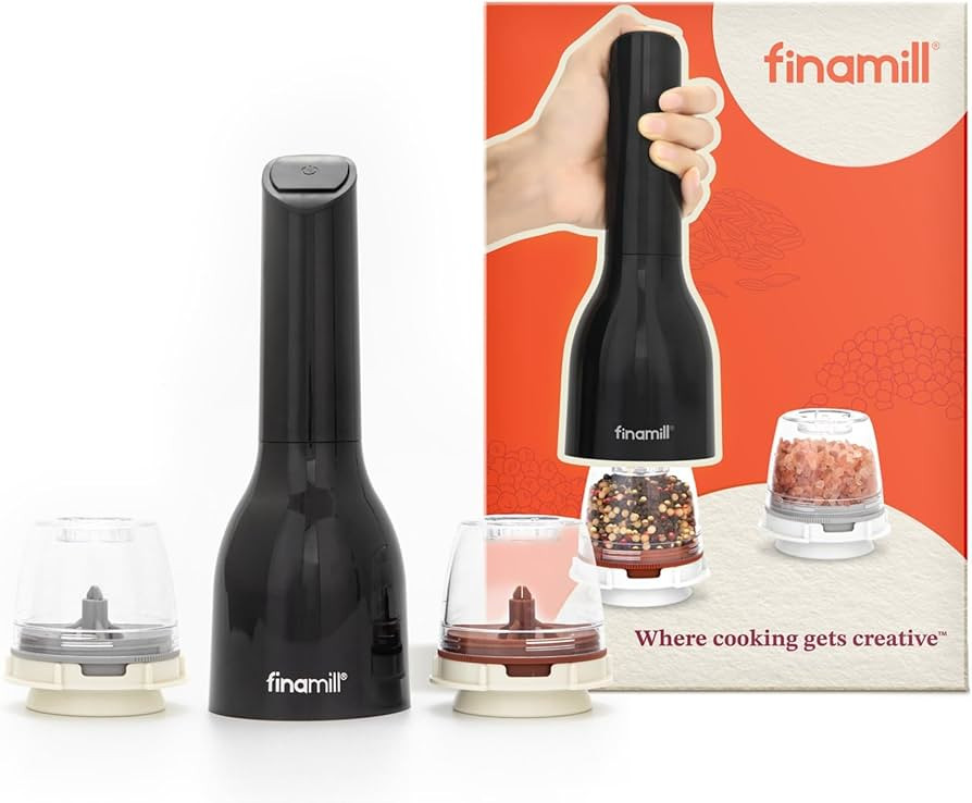 FinaMill Classic Battery Spice Mill – Battery Operated Salt and Pepper Grinder Set, Includes 2 ... | Amazon (US)