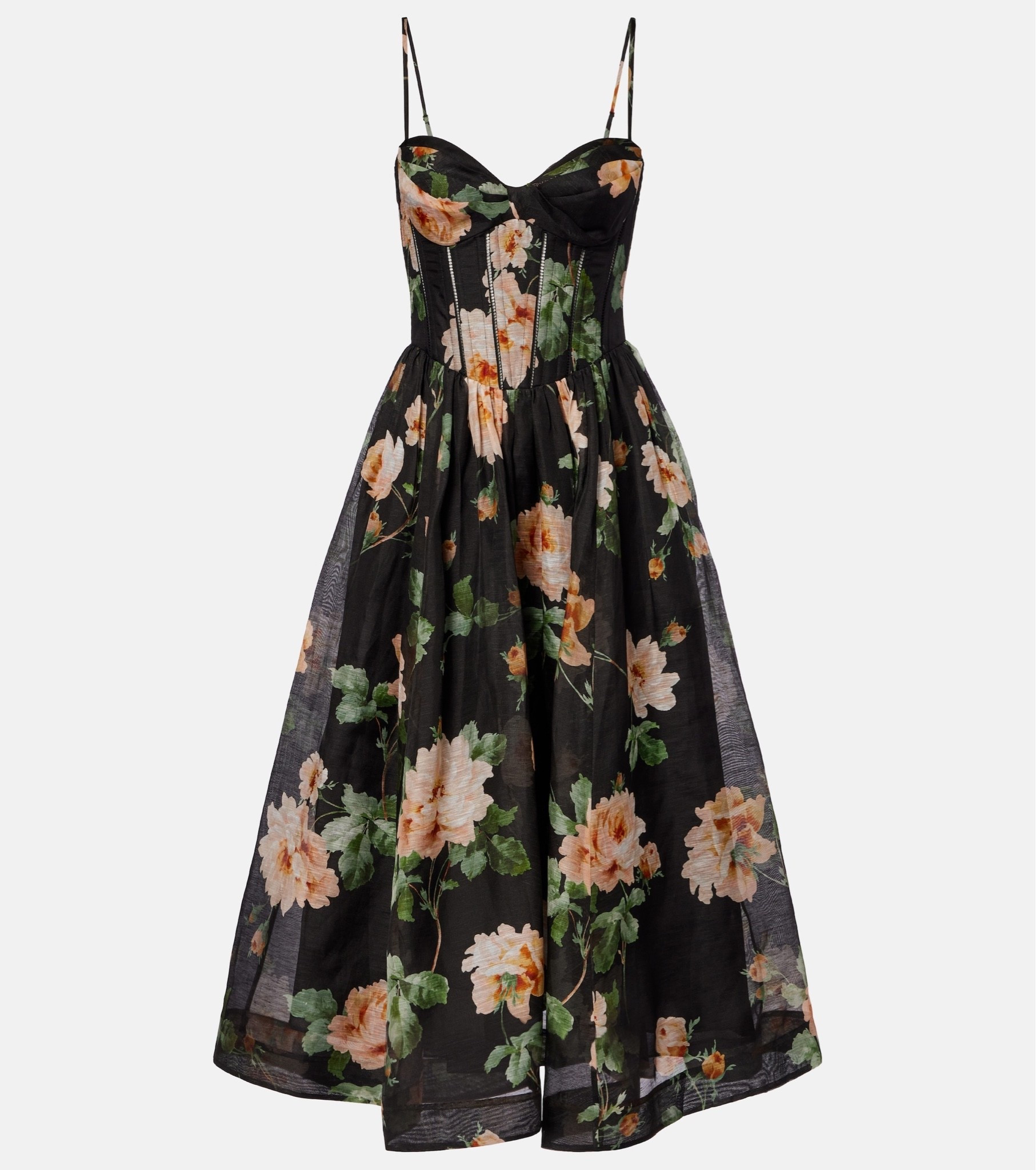 Taylor Swift's floral  linen and silk organza bustier dress