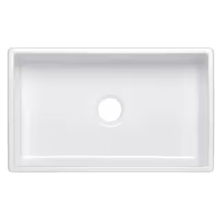 Bradstreet II Farmhouse Apron-Front Fireclay 33 in. Single Bowl Kitchen Sink in Crisp White | The Home Depot