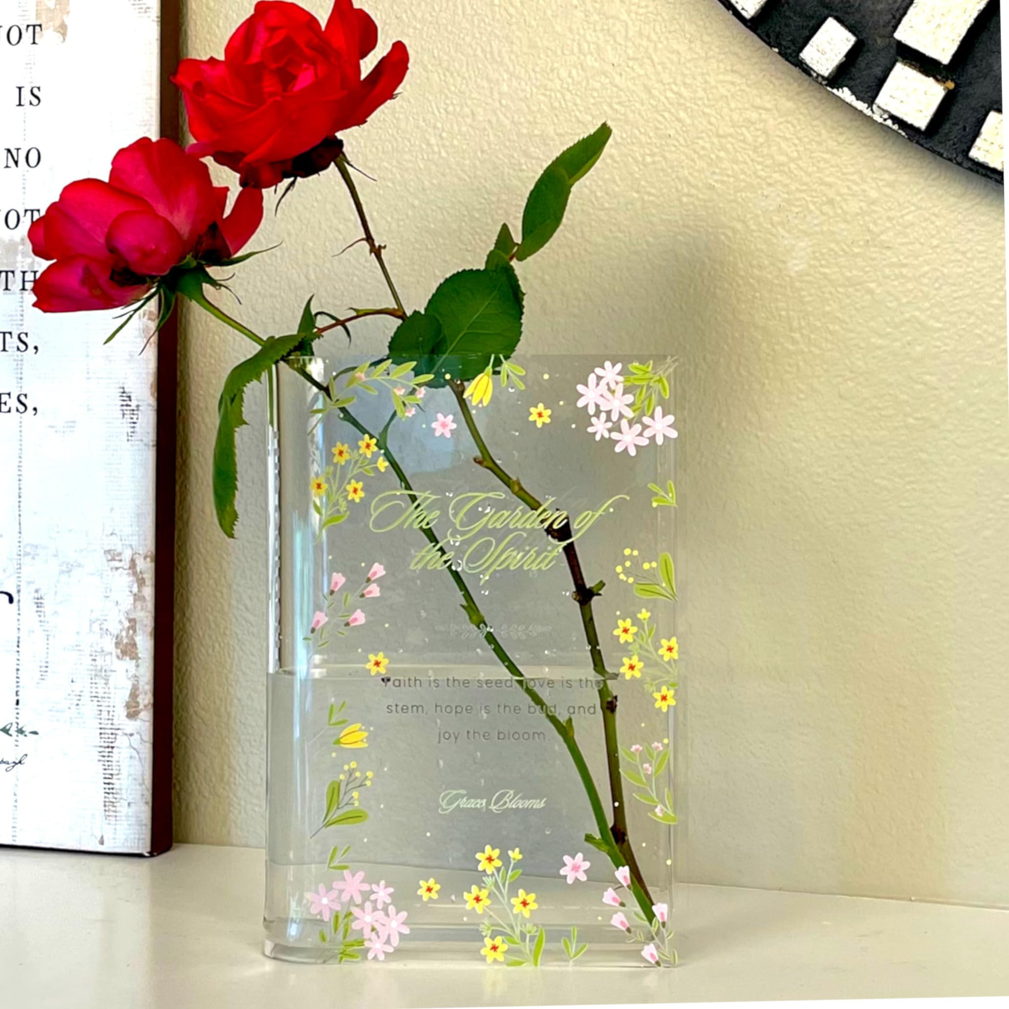 Modern Book Vase for Flowers - Christian Gifts for Women & Book Lovers - Home, Bedroom, Living Ro... | Amazon (US)