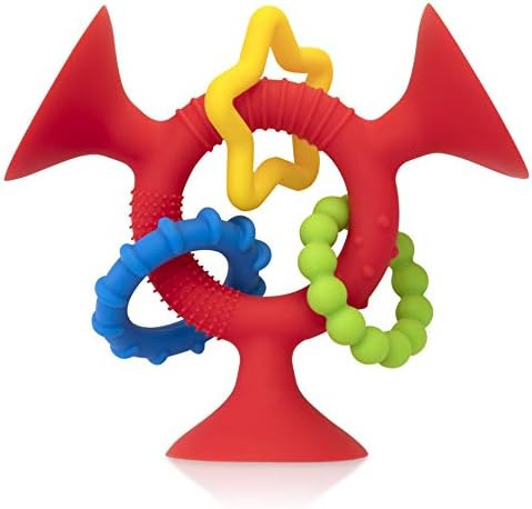 Nuby Silly Three Prong Interactive Suction Toy with Colorful Rings, Red | Amazon (US)