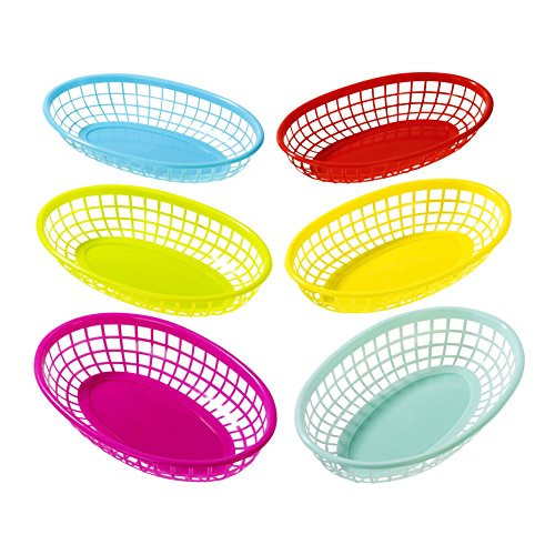 Talking Tables 6 Pack Reusable Plastic Colourful Food Baskets for Hotdogs, Burgers, Fries, Sweets... | Amazon (US)