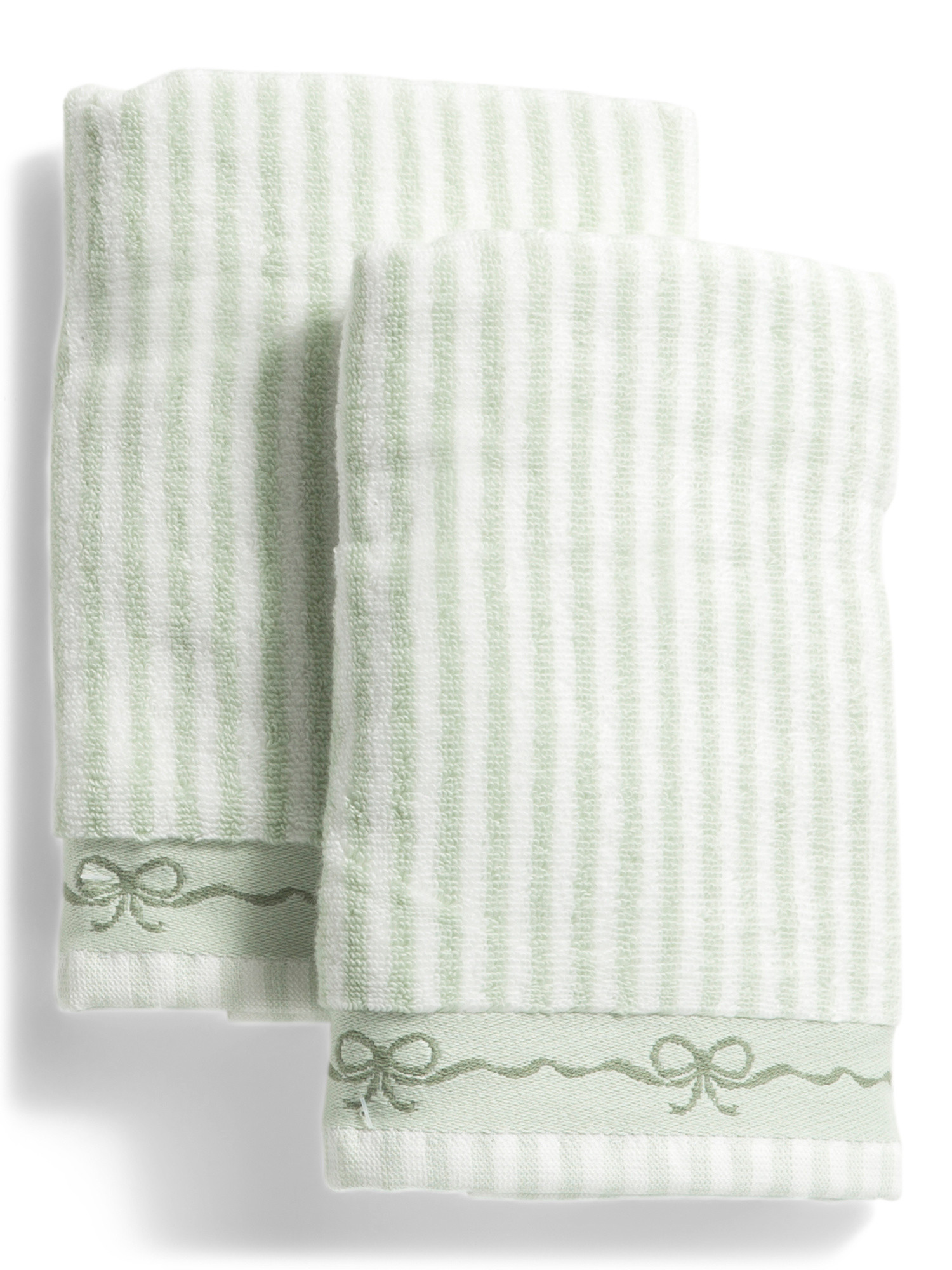 Striped Bath Towels With Bow Trim Collection | Marshalls