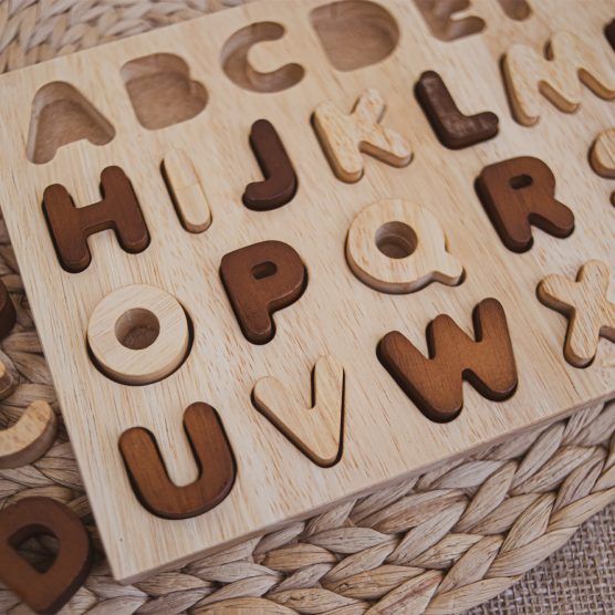 Q Toys Natural Capital Letter Puzzle | The Tot