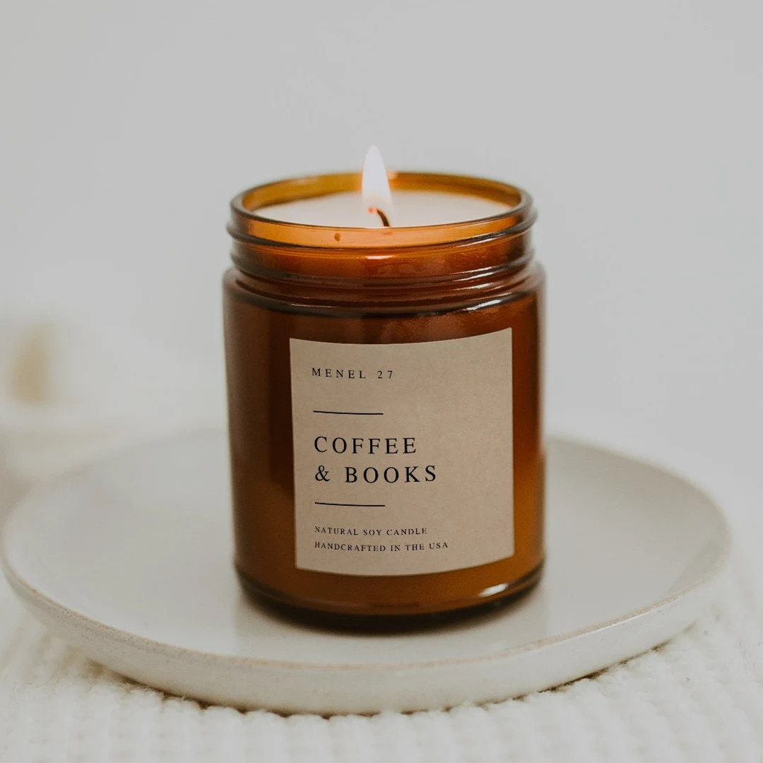 Coffee & Books | Coffee Candle | Bookish Candle | Bookish Gifts | Handmade Candle | Soy Candle | ... | Etsy (US)