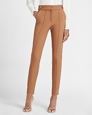 High Waisted Soft & Sleek Button Tab Skinny Pant | Express