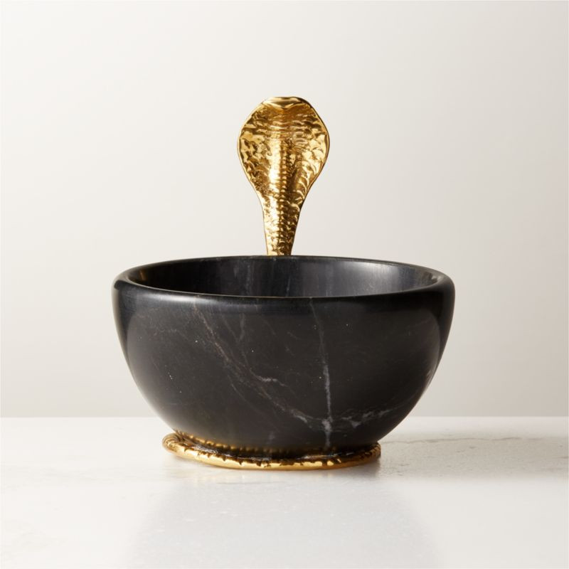 Vinent Modern Black Marble Bowl + Reviews | CB2 | CB2