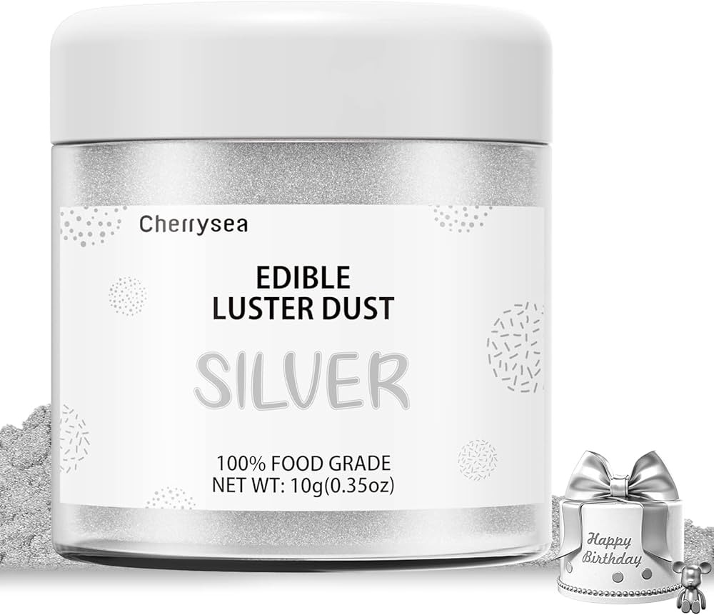 Silver Edible Luster Dust 10 Grams, Food Grade Cake Luster Dust Tasteless Dessert Dusting Powders... | Amazon (US)